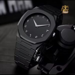 Aura Quartz Black Arabic Dial Watch for Men – Lightweight Fashion Quartz Wrist Watch with Arabic Numerals Pakistan