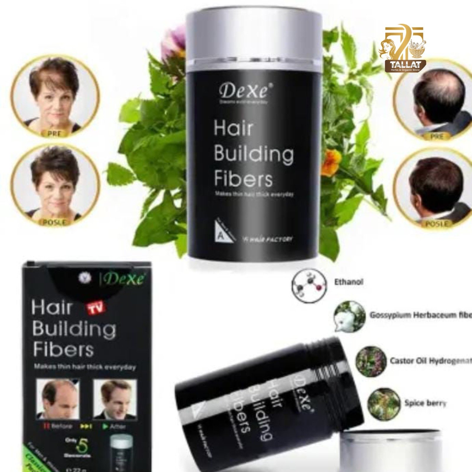 Dexe Hair Building Fibers Black – Instant Bald Spot Concealer Hair Thickening Fiber for Men Pakistan - Image 3