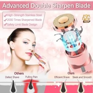 2 in 1 Rechargeable Eyebrow Hair Remover Trimmer with LED Light