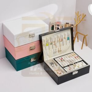 tallat-herbs-jewellery-organizer-box-double-layer-storage-travel-case-large-pakistan