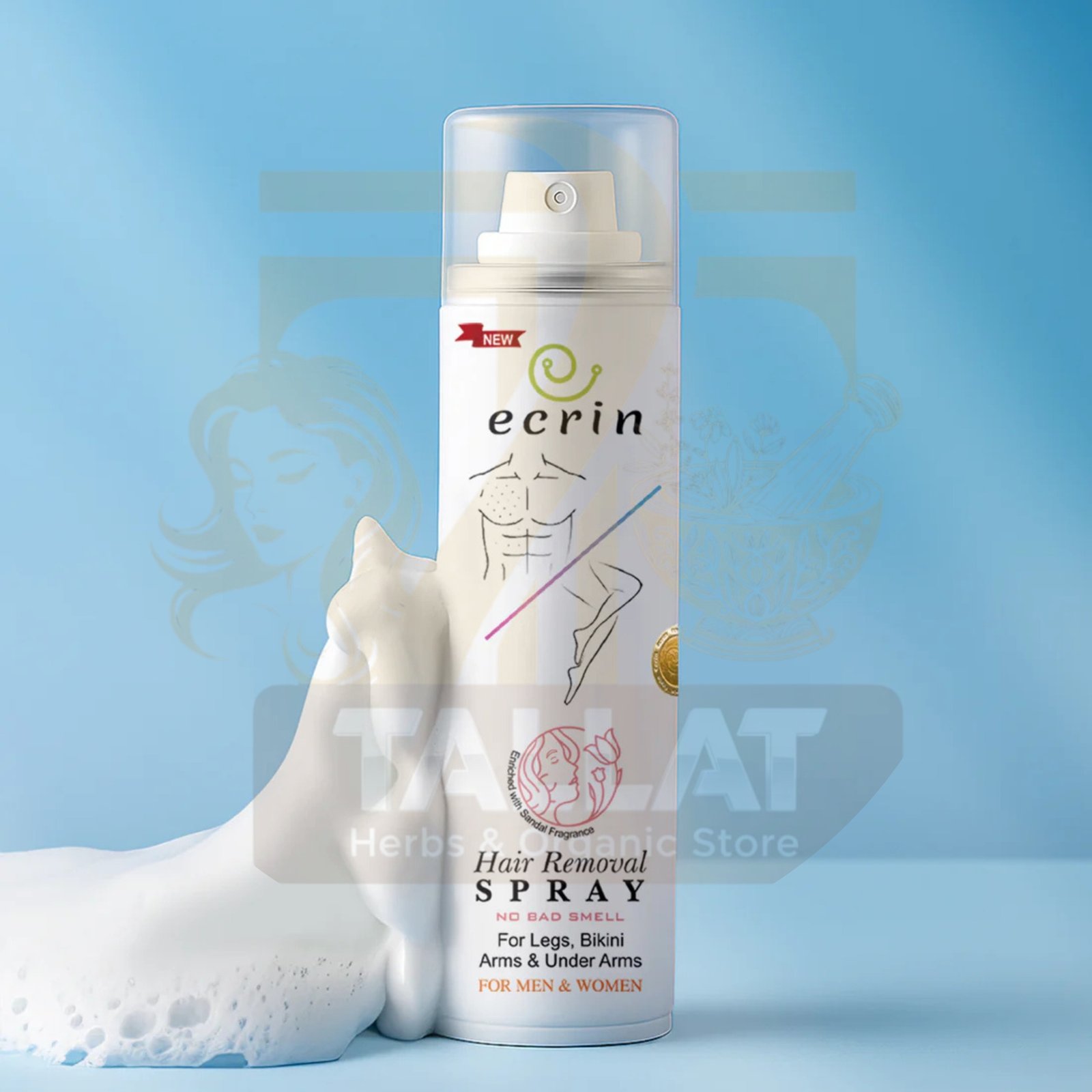 tallat-herbs-ecrin-hair-removal-foam-painless-smooth-skin-solution-pakistan