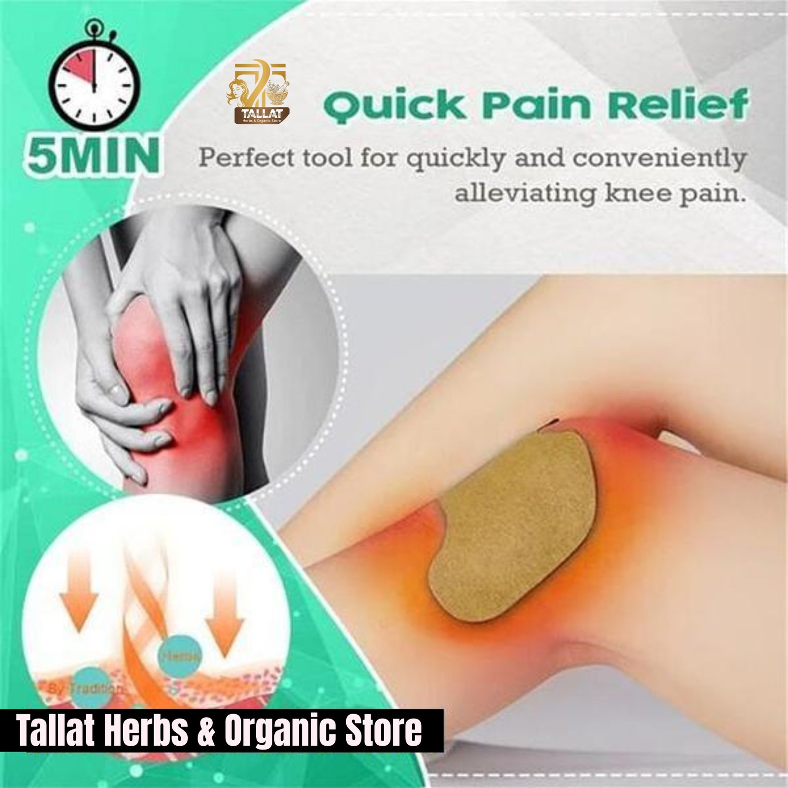tallat-knee-pain-relief-plaster-self-heating-joint-pain-patch-pakistan– Joint Pain Treatment Patch - Image 2