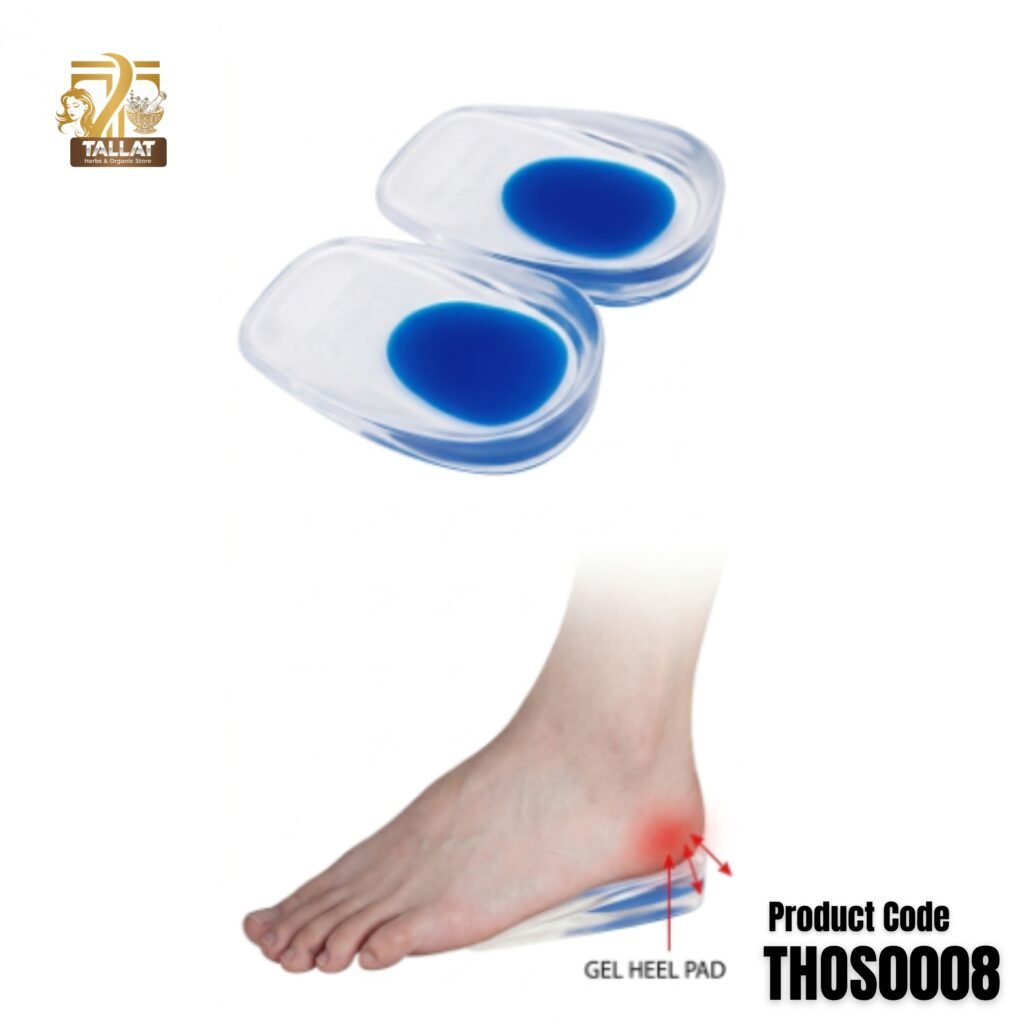 1 Pair Silicone Heel Pad by TallatHerbs – Shock Absorbing Heel Support for Heel Pain, Spurs & All-Day Comfort