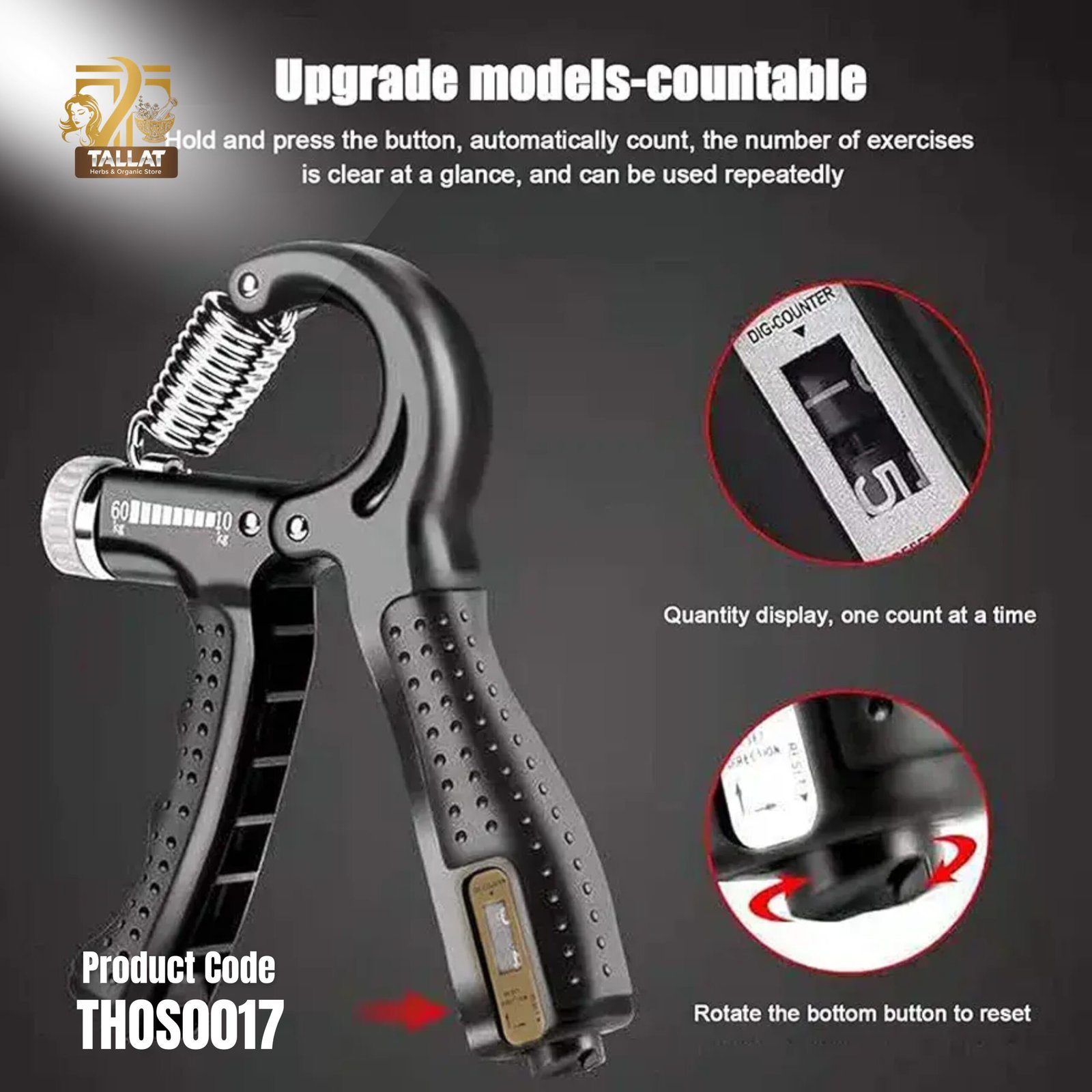 Adjustable Hand Grip Strengthener with Counter - Image 2