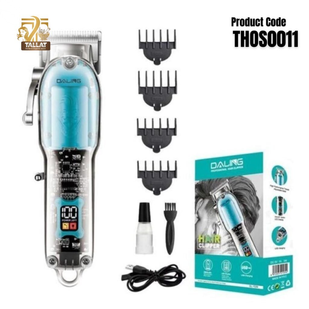 Daling Transparent Visible Body Hair Trimmer by TallatHerbs – Cordless Precision Grooming with Modern Clear Design