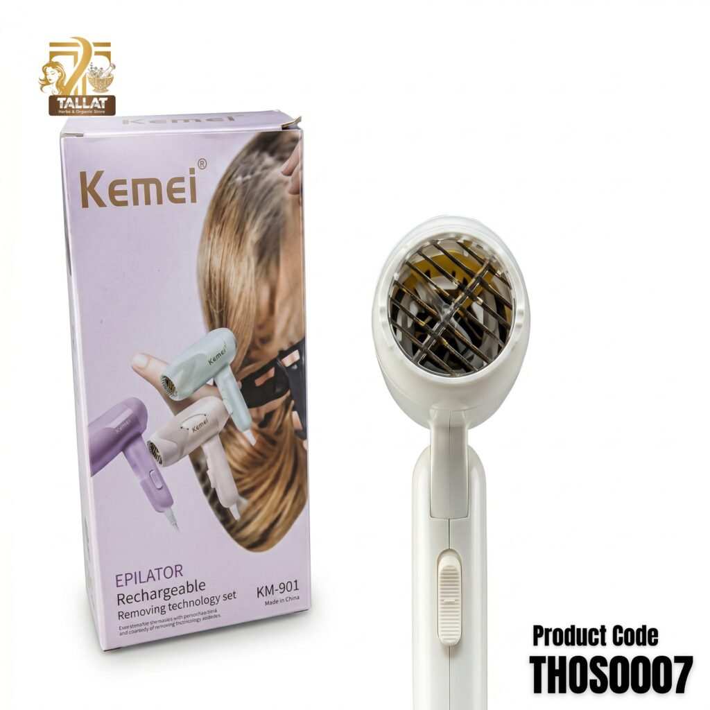 Kemei Mini Portable Foldable Hair Dryer – Compact Travel Blow Dryer for Fast, Salon-Style Styling by TallatHerbs