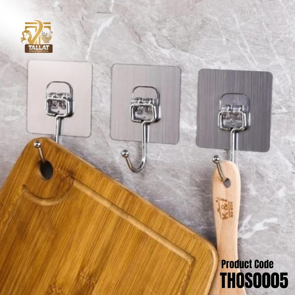 Pack of 10 Heavy Duty Adhesive Wall Hooks by TallatHerbs – Strong Hold, No Drilling Needed