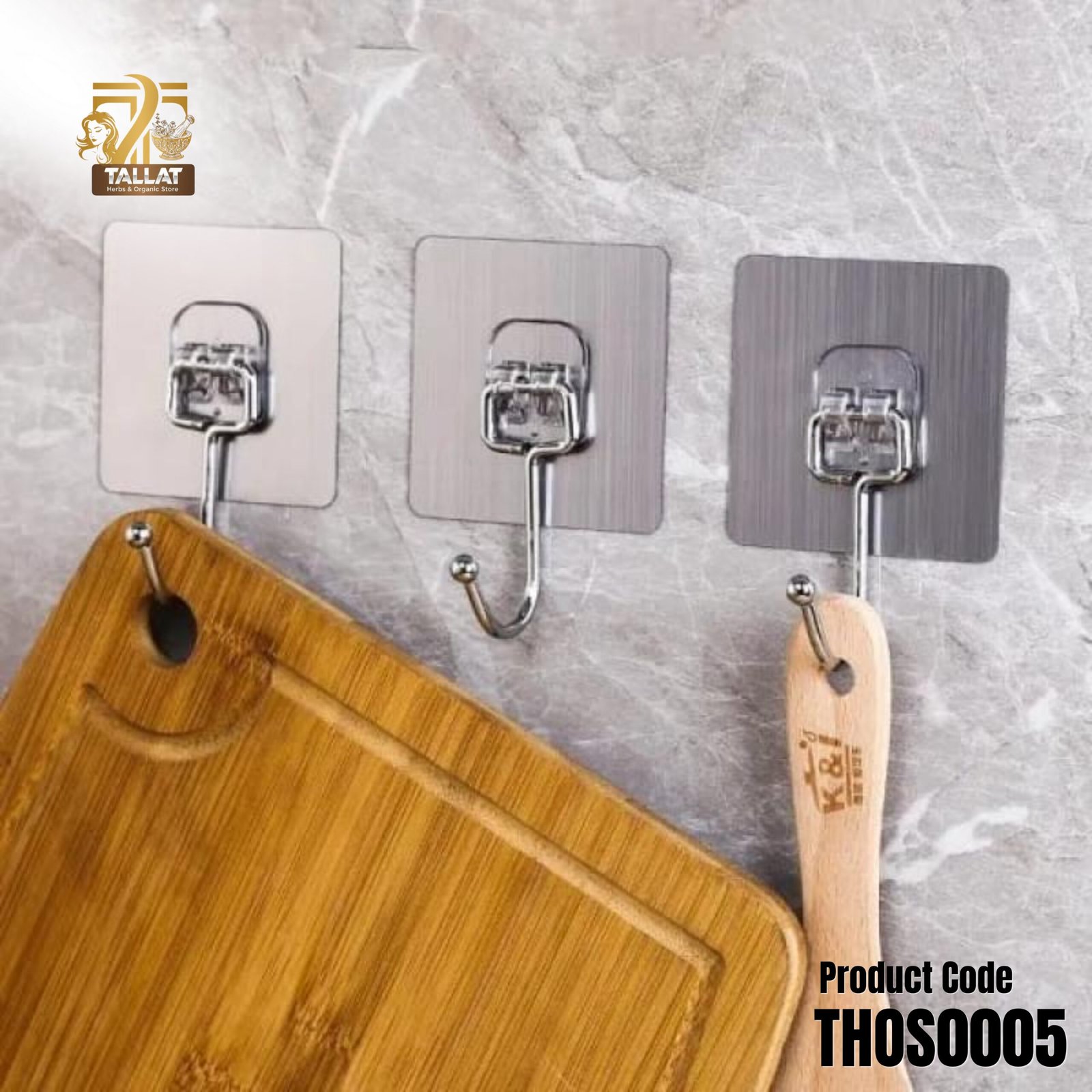 Pack of 10 Heavy Duty Adhesive Wall Hooks by TallatHerbs – Strong Hold, No Drilling Needed