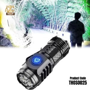 Three-Eye Mini LED Flashlight High Lumens | Rechargeable Long Range Portable Torch for Outdoor & Emergency – Tallat Herbs