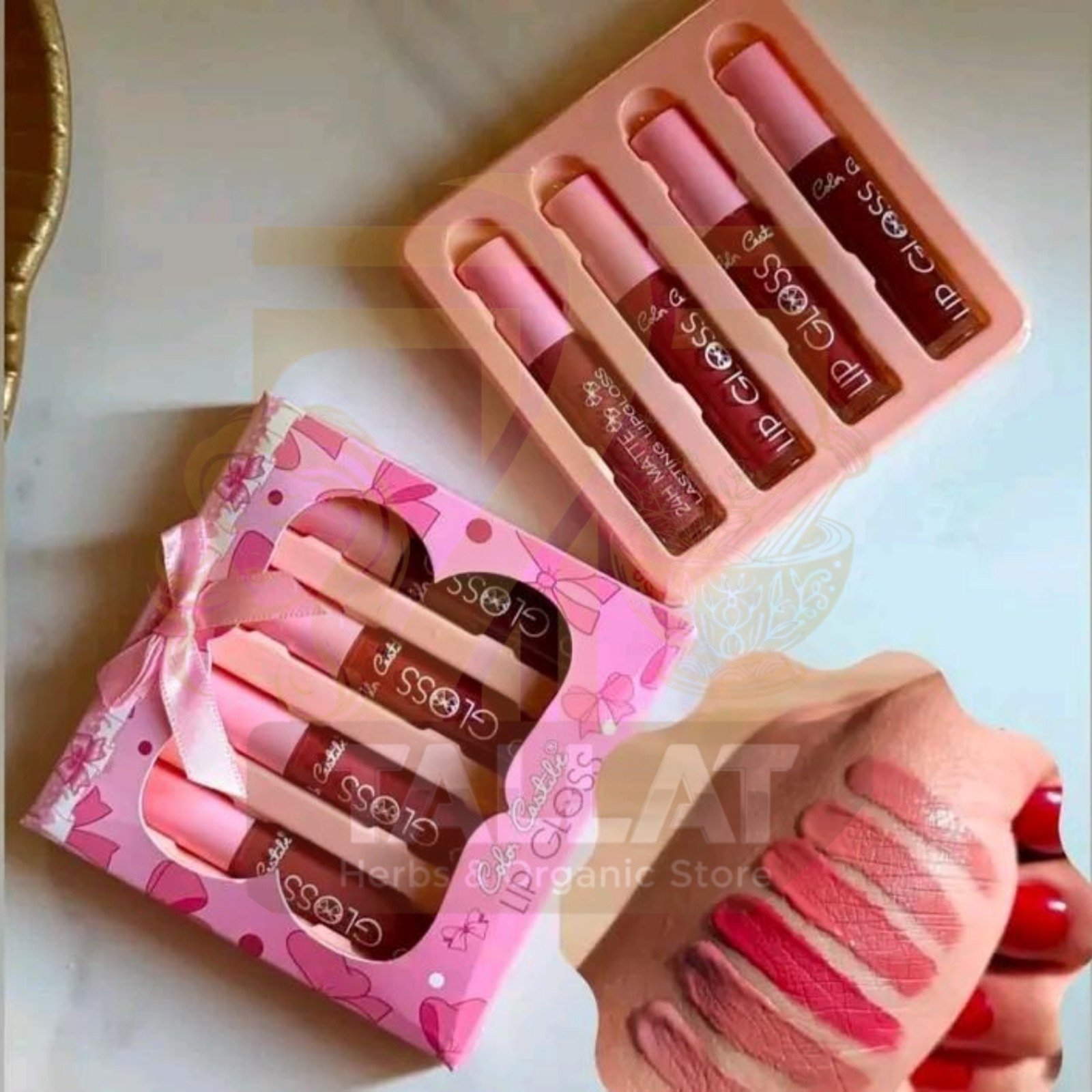 Matte Lip Gloss Set Nude Shades Makeup by Tallat Herbs - Image 2