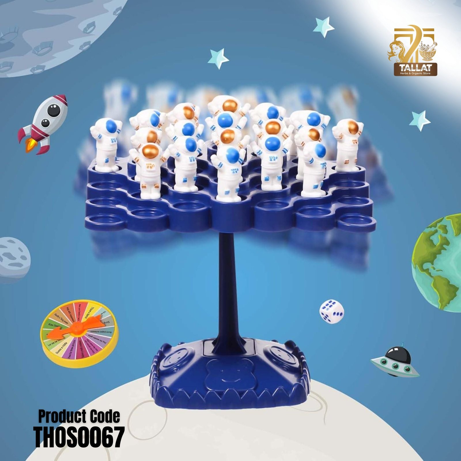 Astronaut Balance Tree Game Set for 2 Players Interactive Balance Stacking Educational Toy for Kids - Image 2