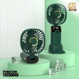 Foldable USB Neck Hanging Fan Rechargeable 5 Speed Portable Cooling Fan with LED Display Screen and Phone Stand