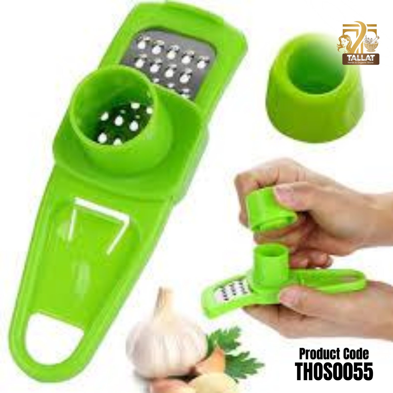 Premium Garlic Crusher & Ginger Press Tool – Heavy Duty Manual Garlic Mincer for Easy Kitchen Cooking | Tallat Herbs - Image 3
