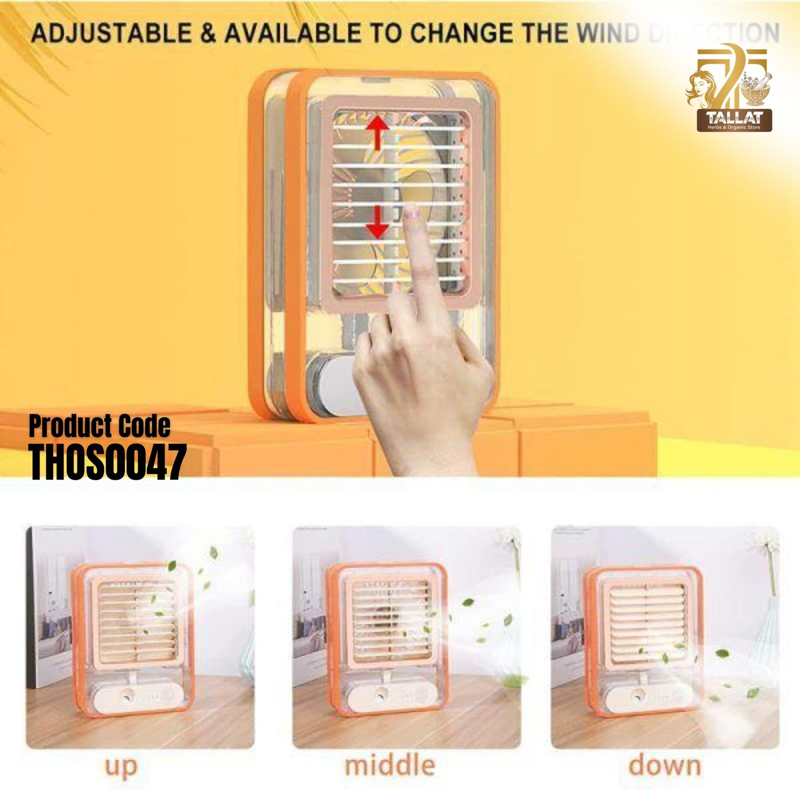 Type C Rechargeable Portable Desktop Air Conditioner Mini Fan with 3 Speed Spray Humidifier and Air Purifier Cooling Fan - Image 2