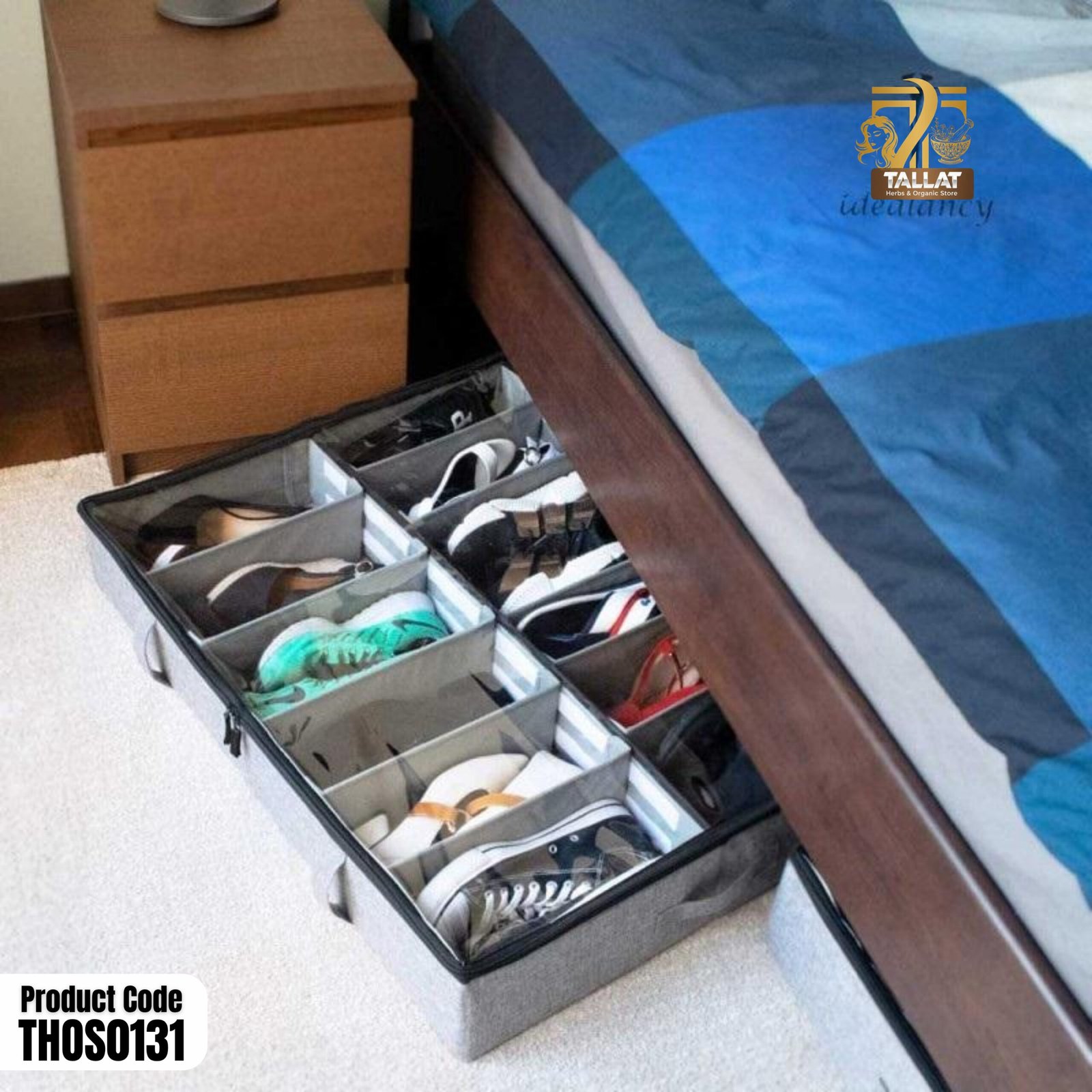 12 Grid Shoes Organizer Holder Box – Space Saving Shoe Storage Organizer for Home - Image 3