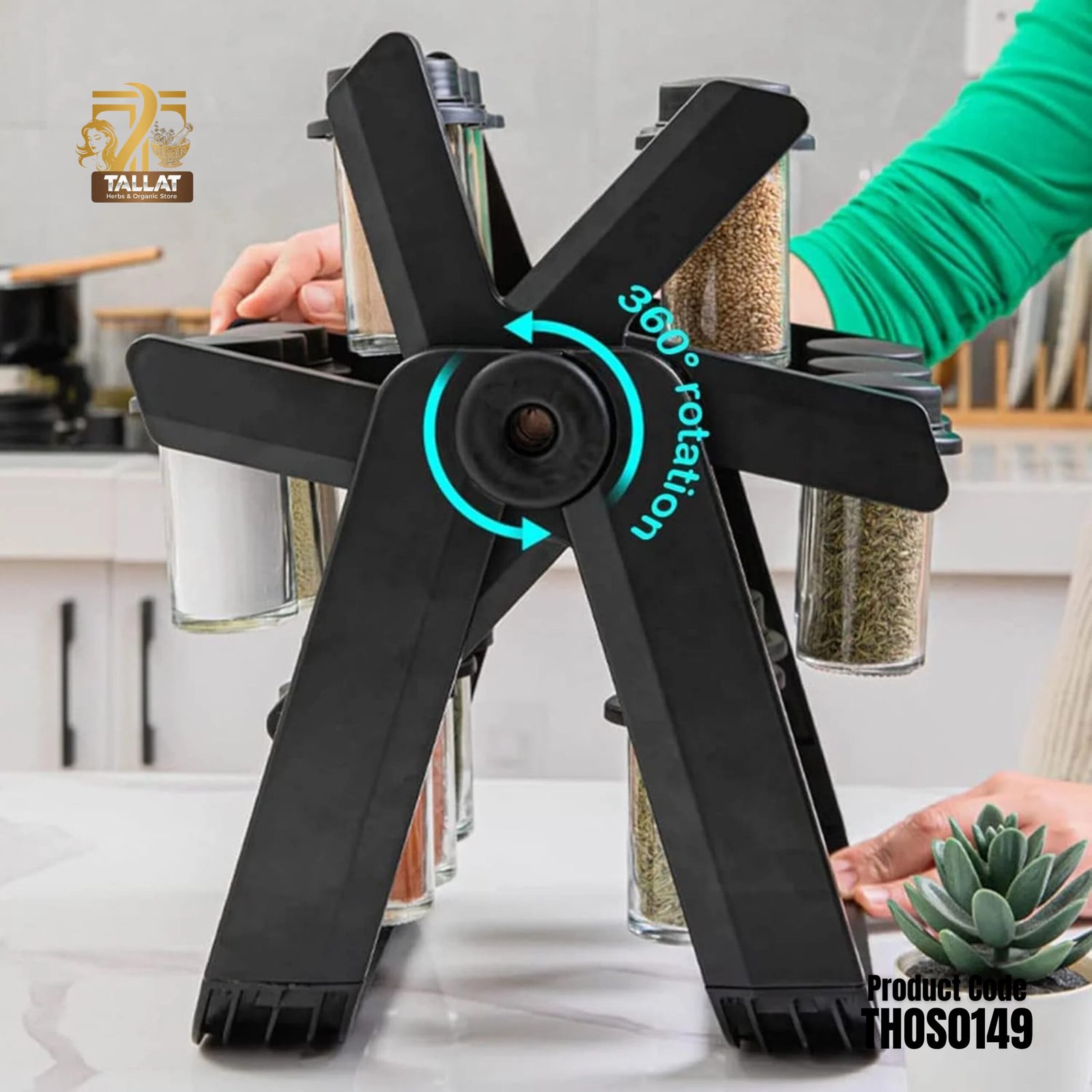 18 PCS Ferris Wheel Spice Rack 360° Rotating Kitchen Spice Organizer - Image 3