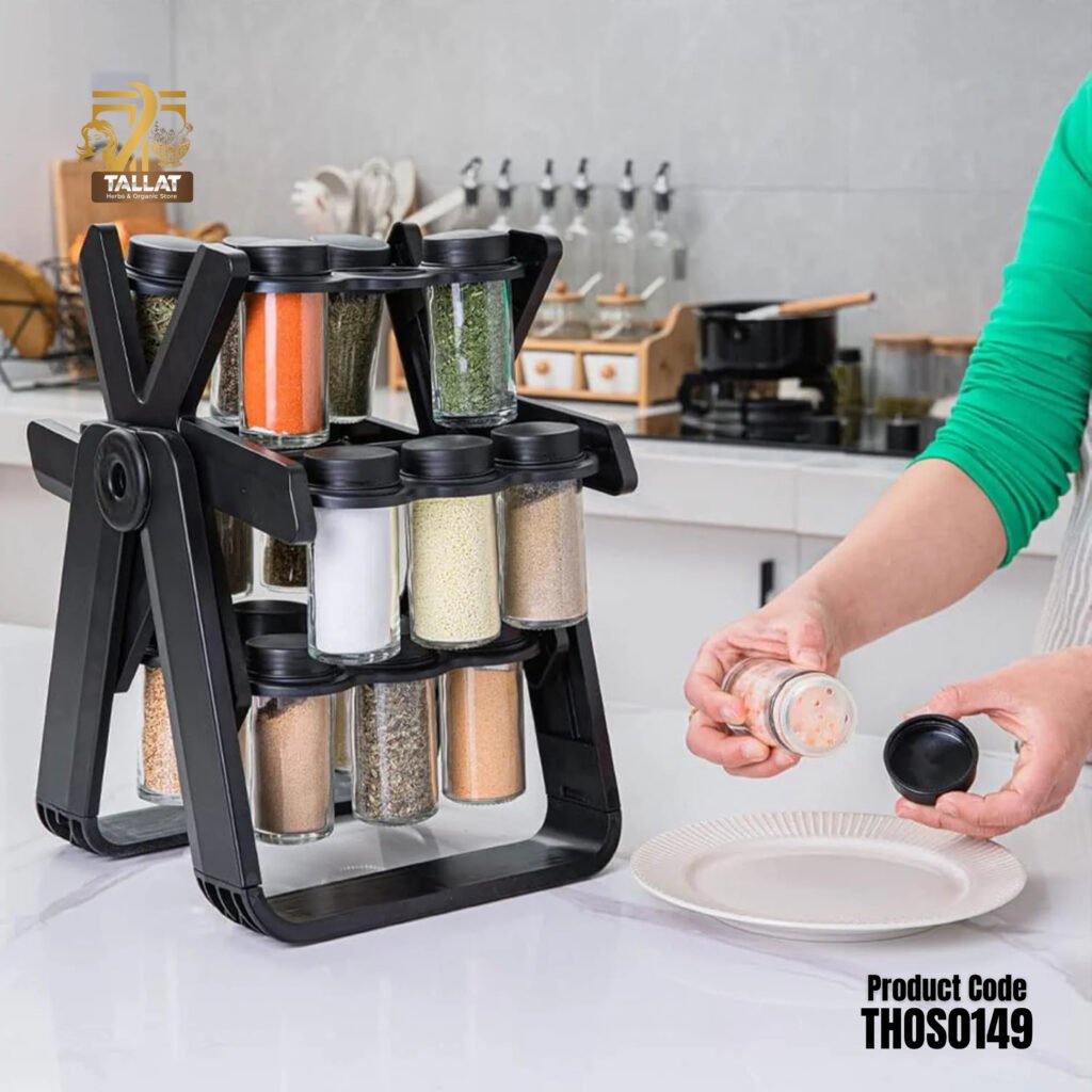 18 PCS Ferris Wheel Spice Rack 360° Rotating Kitchen Spice Organizer