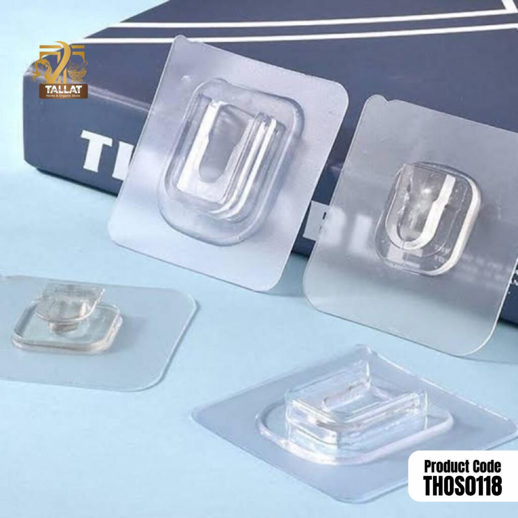 2 PCS Transparent Wall Hook – Strong Self Adhesive Wall Hooks for Home Organization