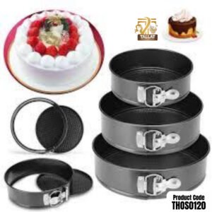 3PCS Round Cake Baking Mold Set – Non-Stick Cake Tin Tray Pan Bakeware Kit for DIY Baking