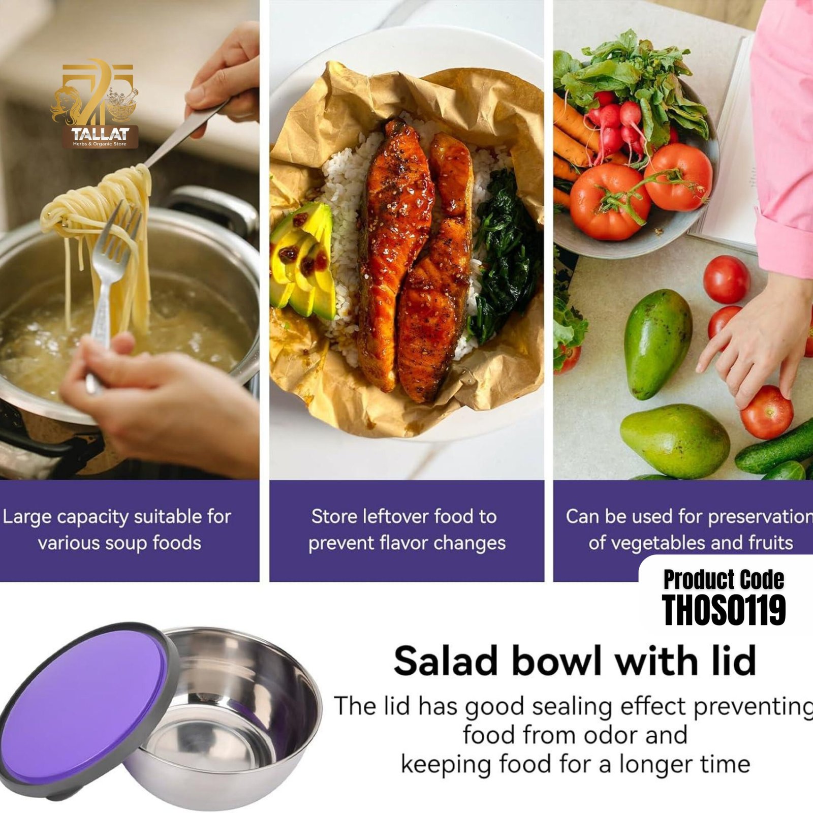 3PCS Stainless Steel Bowl Set Colourful – Multi-Purpose Mixing & Serving Bowls for Kitchen - Image 2