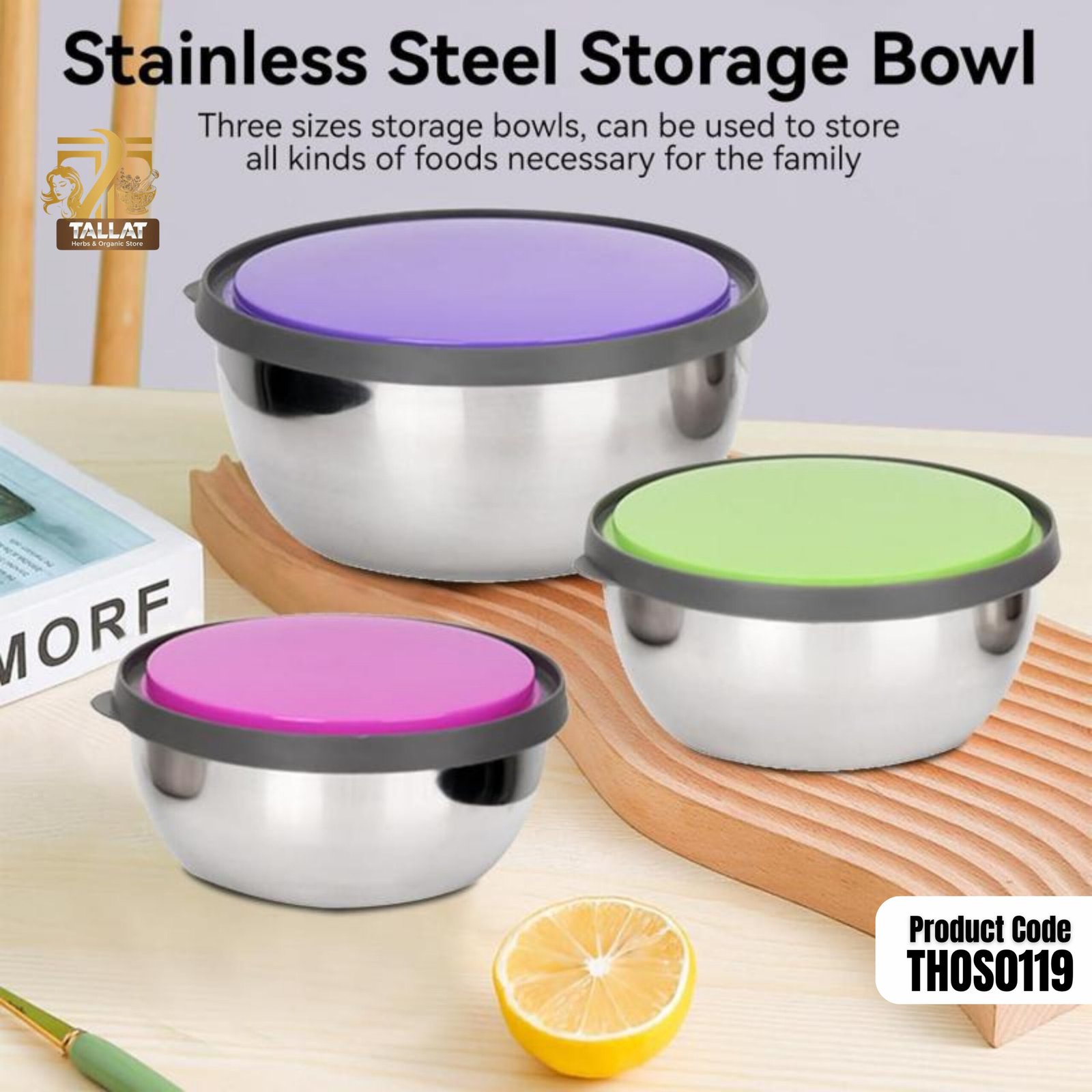 3PCS Stainless Steel Bowl Set Colourful – Multi-Purpose Mixing & Serving Bowls for Kitchen