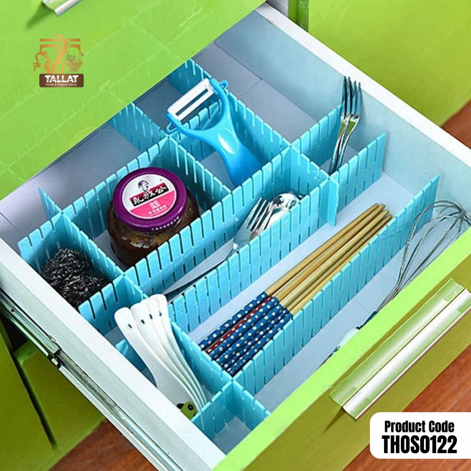 Adjustable Drawer Organizer – Home Kitchen Board Divider & Makeup Storage Box - Image 2