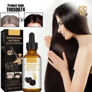 Black Ganoderma Lucidum Hair Serum 30ml Nourishing Hair Care Serum for Healthy Looking Dark Hair