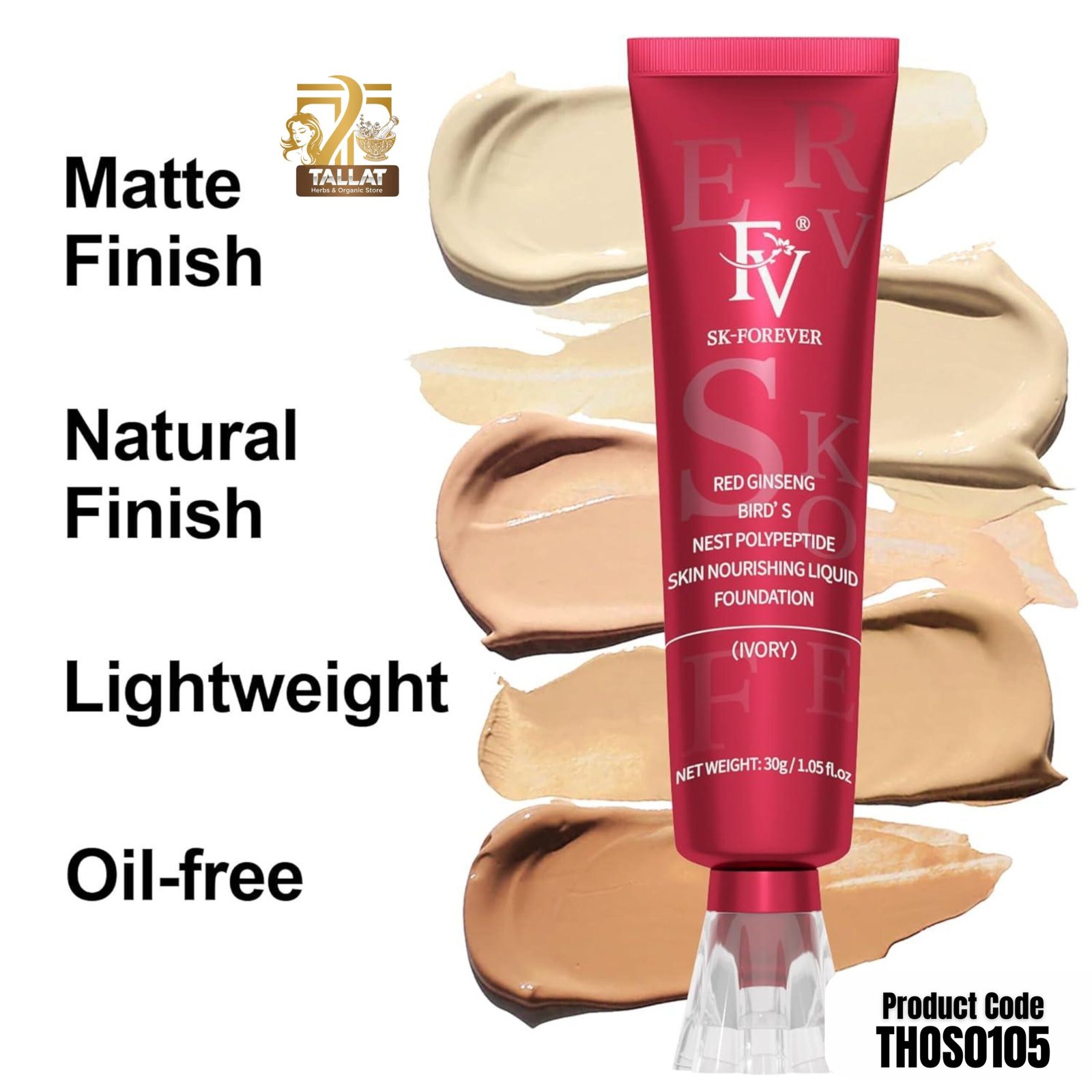 FV Liquid Foundation Oil Control Waterproof Hydrating Makeup Base Cream - Image 2