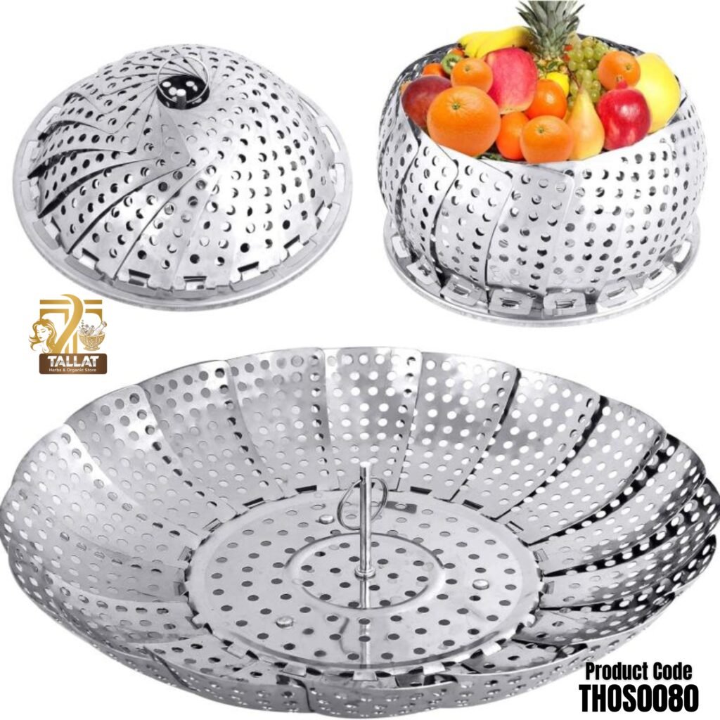 Food Steamer Collapsible Expandable Steamer Insert Stainless Steel Vegetable Dumpling and Food Cooking Basket