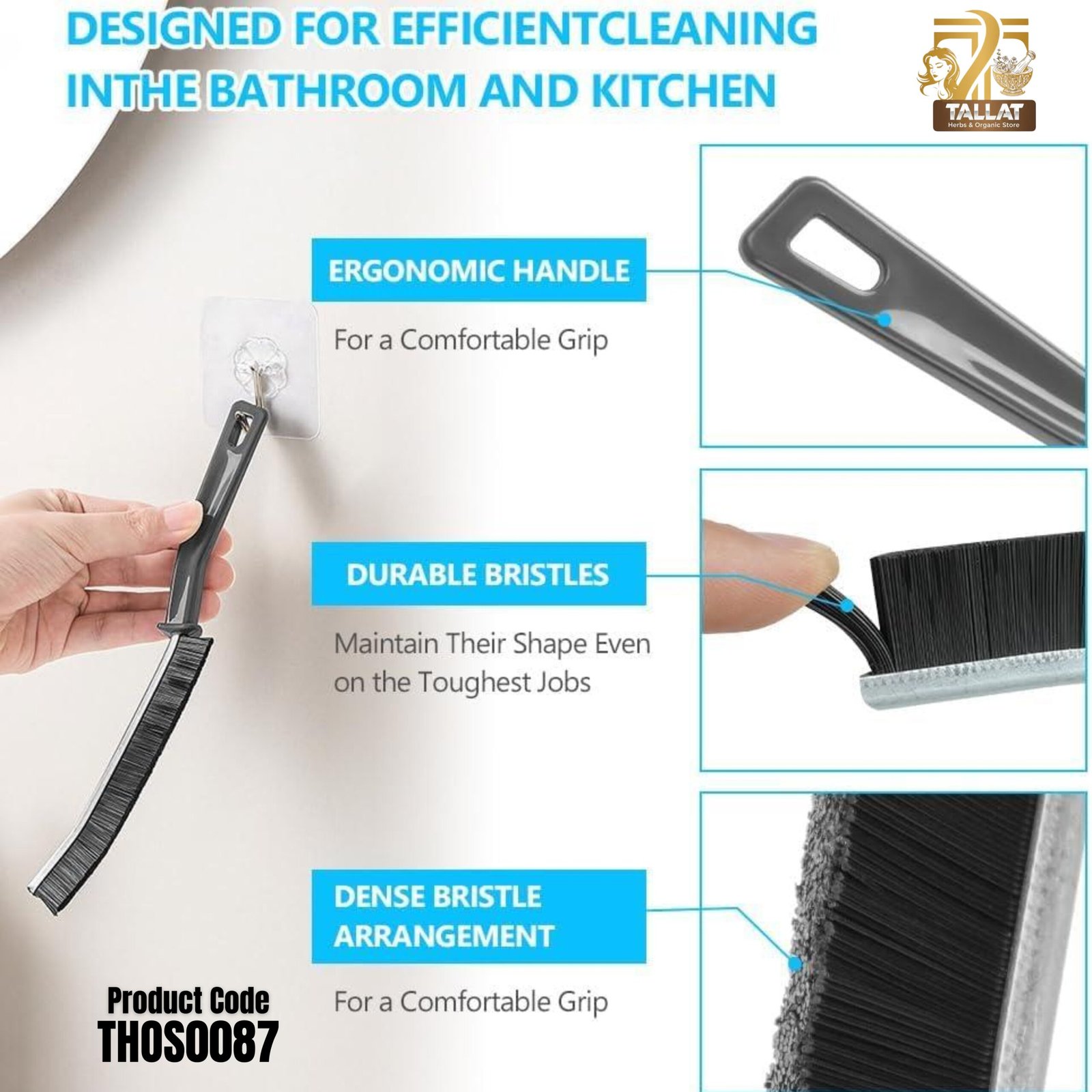 Hard Bristle Crevice Cleaning Brush – Multifunctional Gap Cleaning Tool for Kitchen, Bathroom, Toilet & Home - Image 2