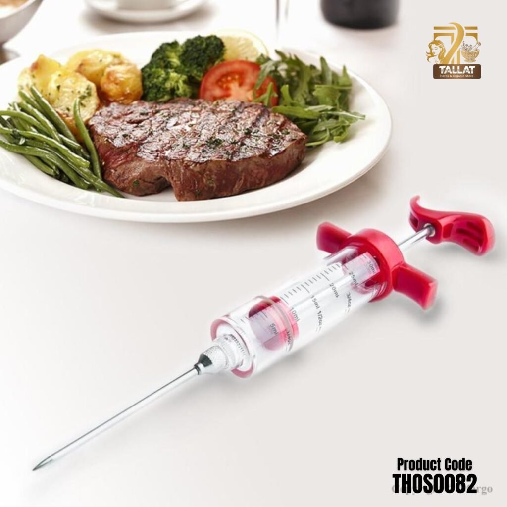 Meat Injector Syringe for BBQ Grill – Premium Portable Marinade Injector for Turkey, Chicken and Meats