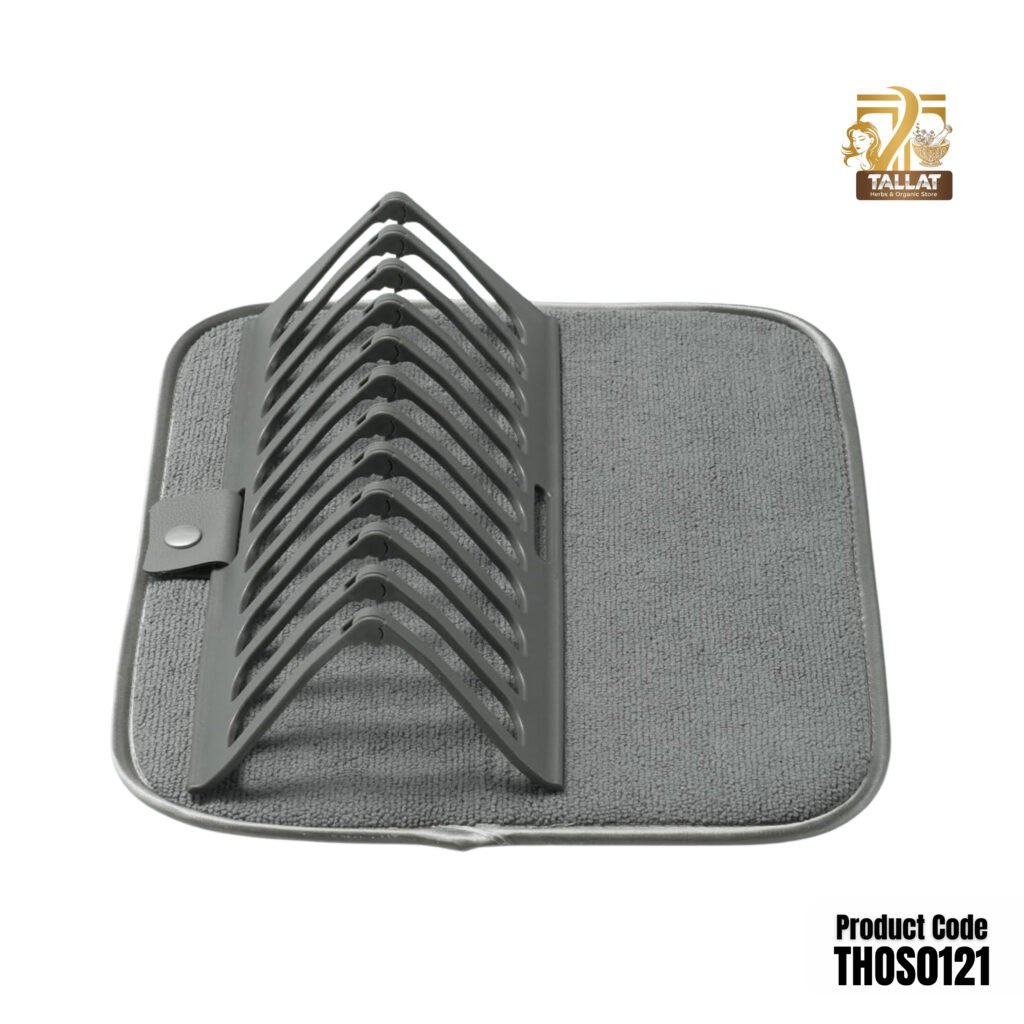 New Dish Drying Rack With Absorbent Microfiber Mat – Space Saving Kitchen Drying Organizer