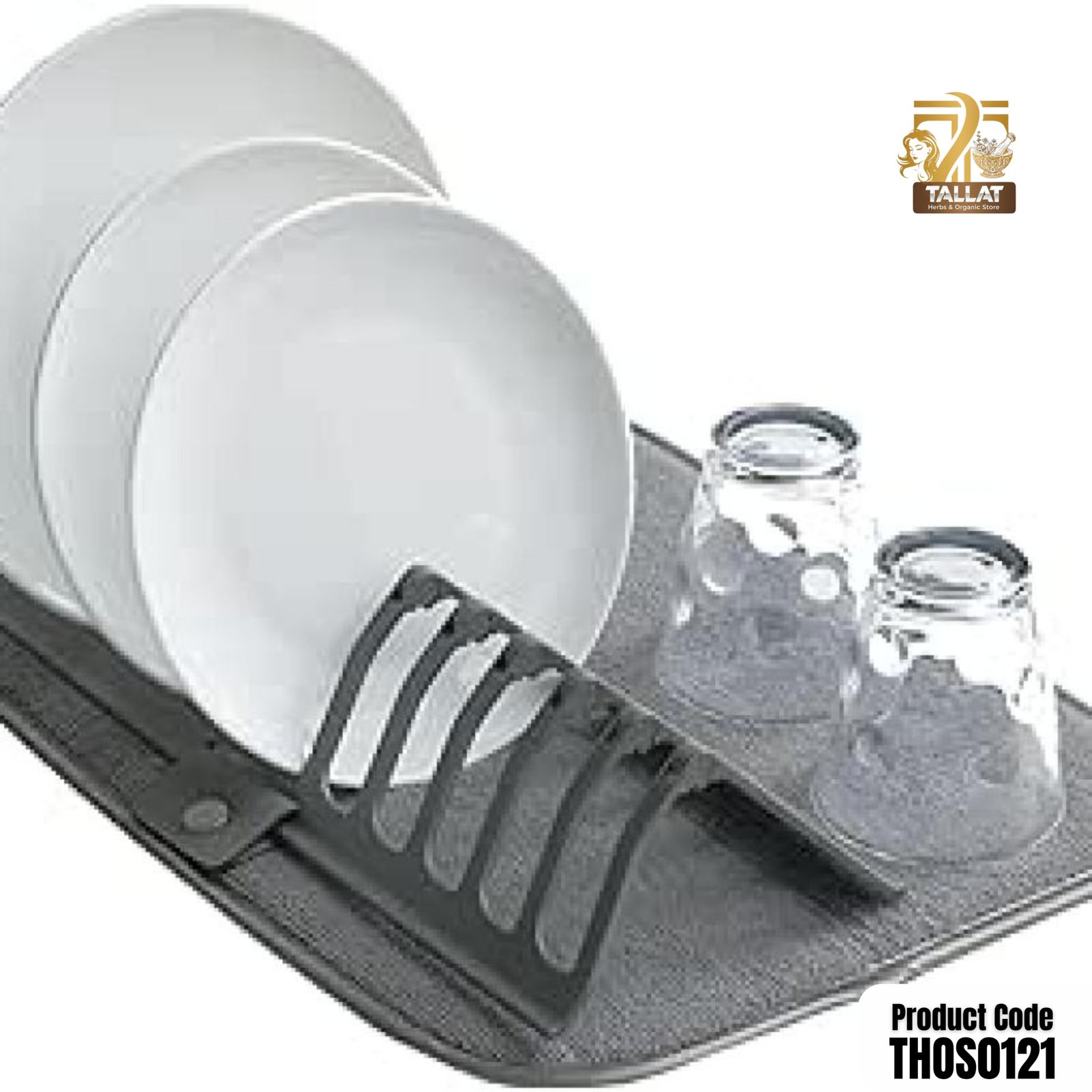 New Dish Drying Rack With Absorbent Microfiber Mat – Space Saving Kitchen Drying Organizer - Image 3