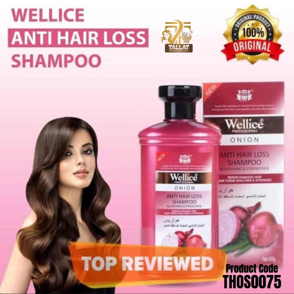 Original Wellice Onion Shampoo 400ml Nourishing Hair Care Shampoo for Stronger and Healthier Looking Hair
