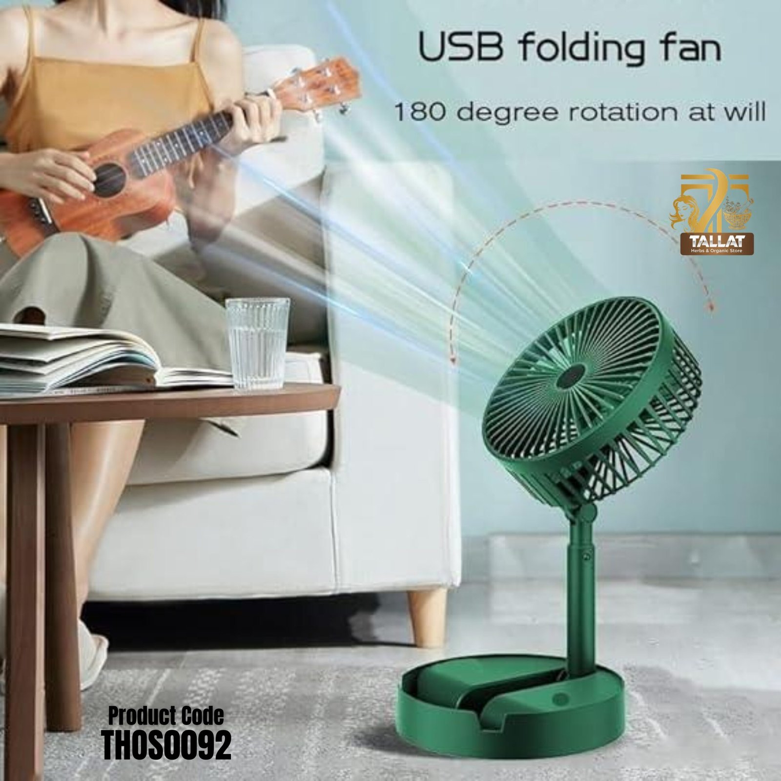 Portable Electric Mini Fan Foldable Telescopic Fan – Adjustable Desktop Cooling Fan for Home, Office & Travel - Image 2