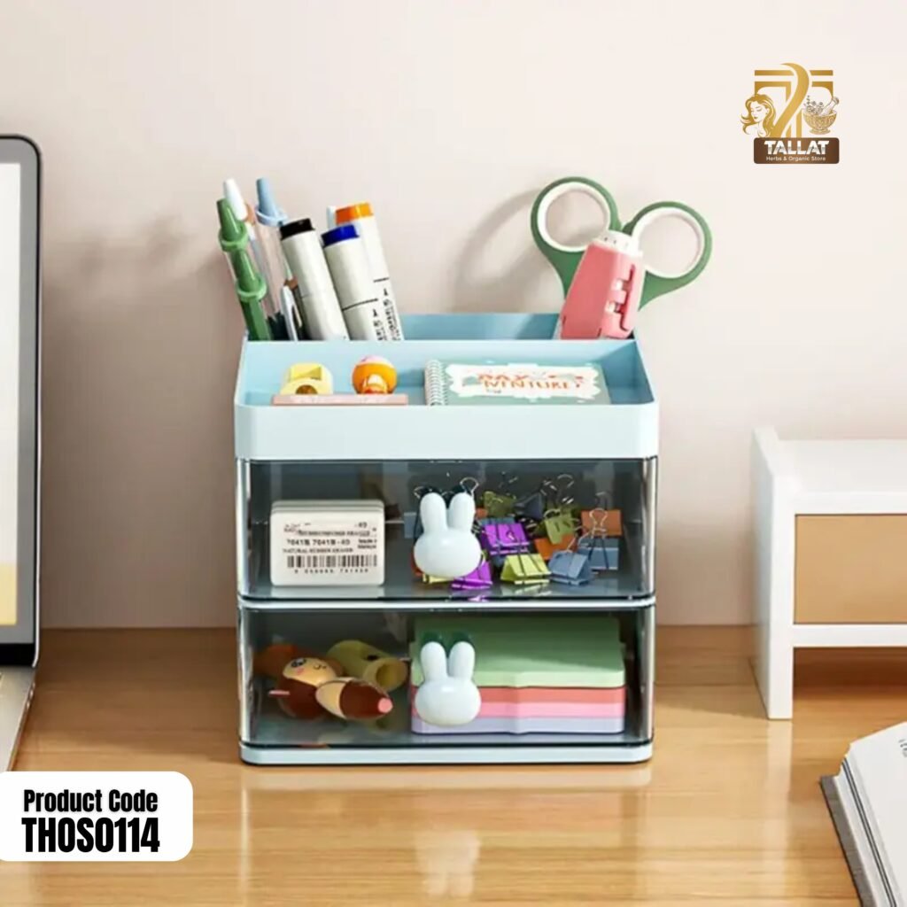 Rabbit Desk Organizer Makeup and Stationery Storage Box with Drawers BPA Free