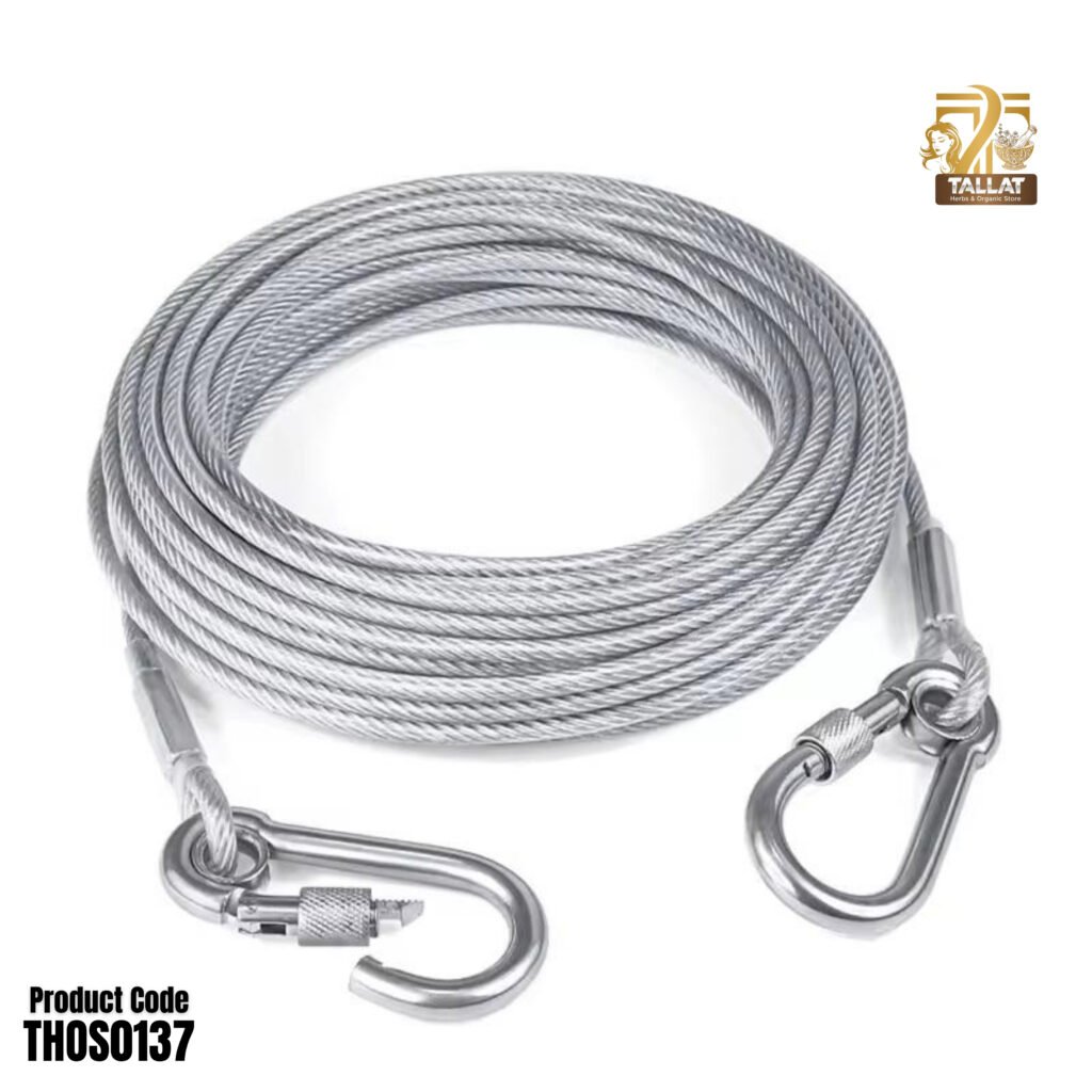 Strong Stainless Steel Clothesline Rope 2 Metre with Hooks – Indoor & Outdoor Laundry Drying Line