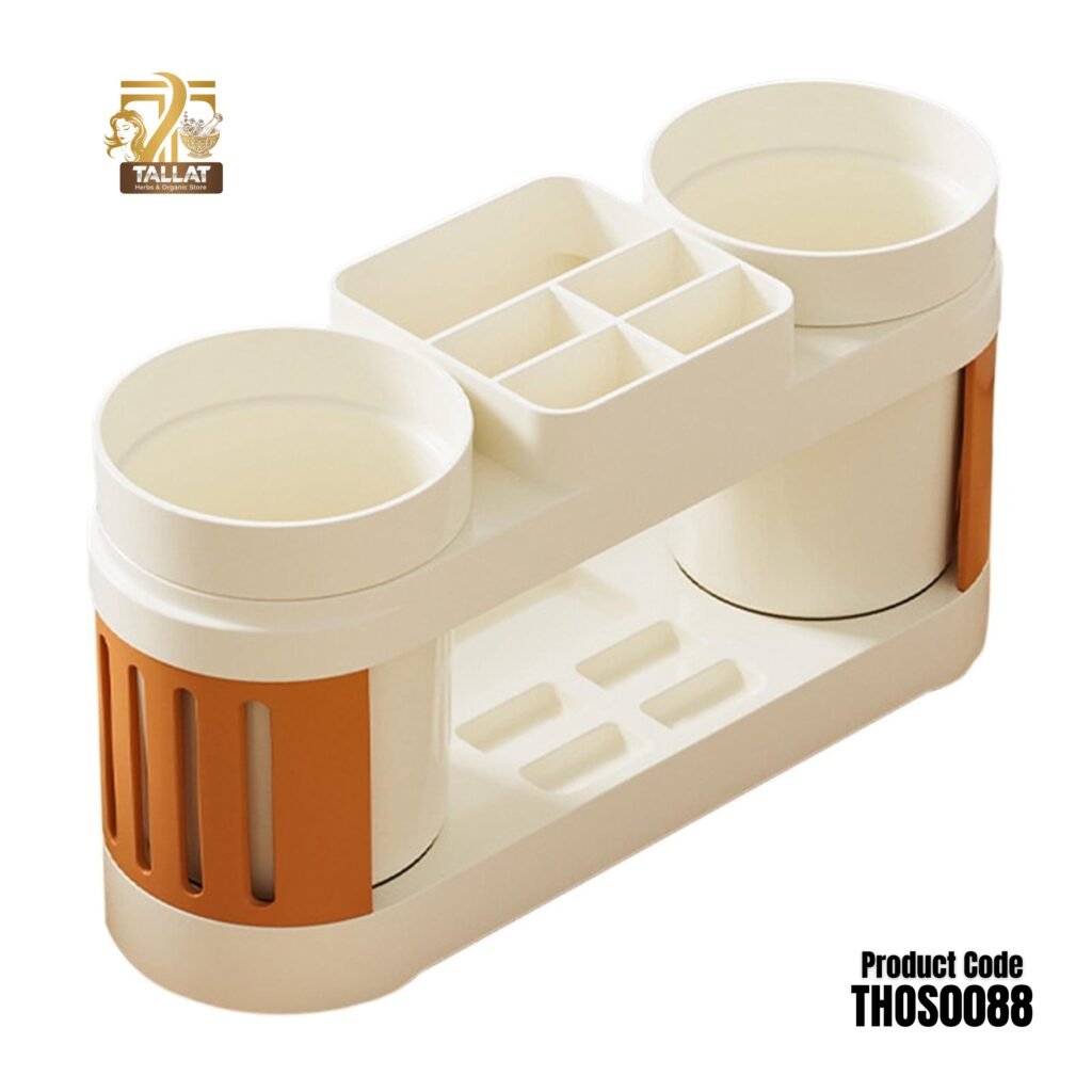 Toothbrush Holder with 2 Cups Set – Bathroom Toothbrush and Toothpaste Storage Organizer Stand