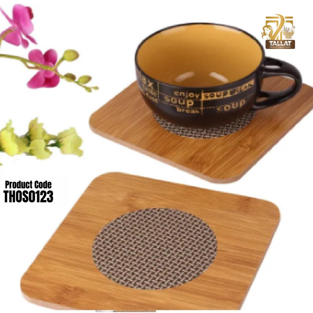 Wooden Coaster Bamboo Heat Pad – Natural Wooden Table Protection Mat for Hot Cups & Pots