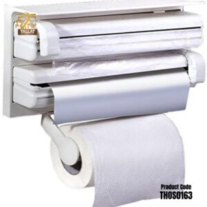 4 in 1 Tissue Dispenser Holder – Towel Paper, Napkin, Tissue & Wrap Organizer