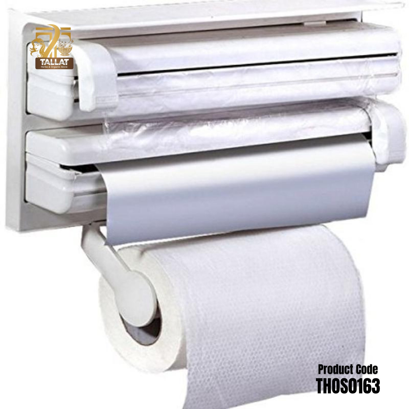 4 in 1 Tissue Dispenser Holder – Towel Paper, Napkin, Tissue & Wrap Organizer