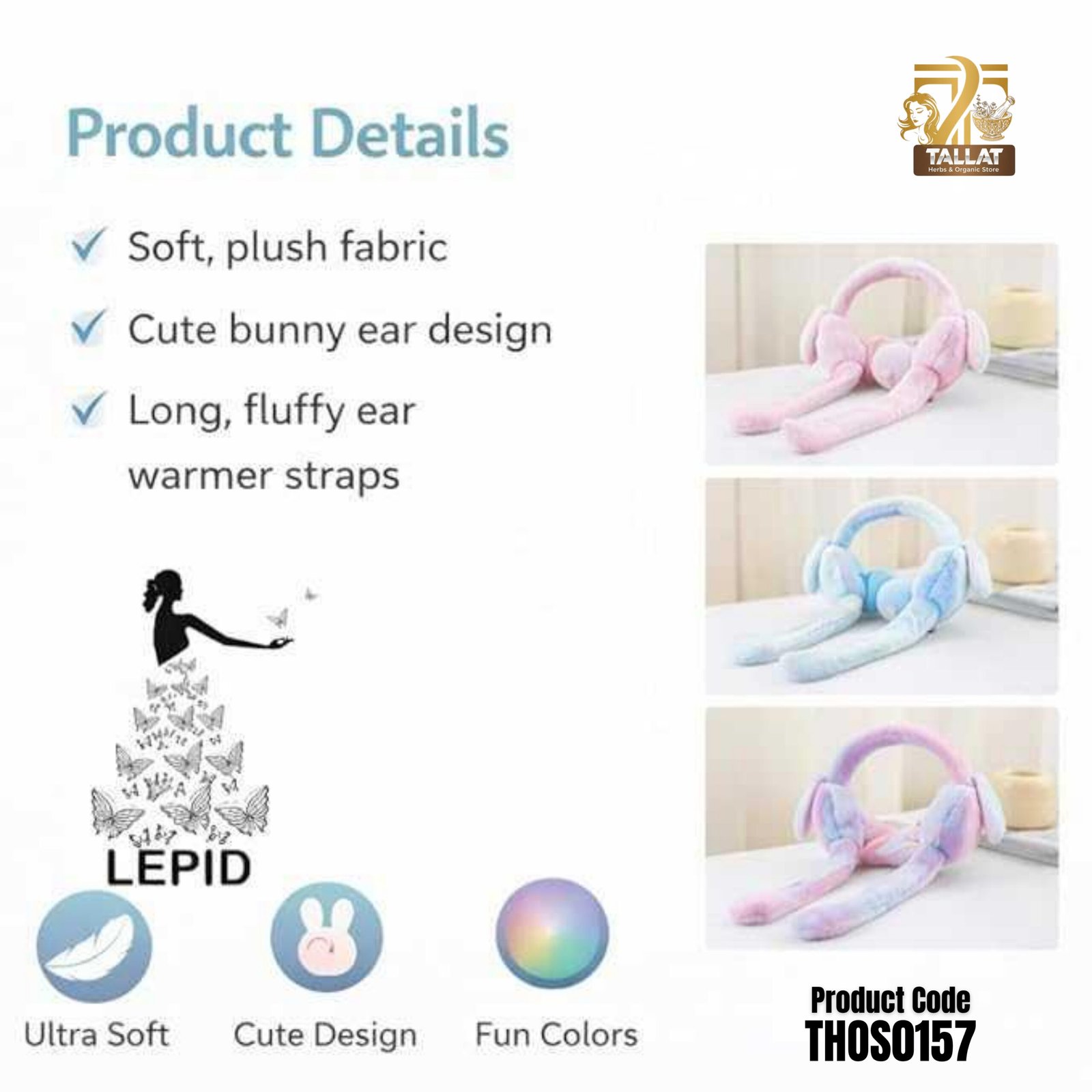 Cute Rabbit Earmuffs for Girls – Soft Plush Winter Ear Warmers - Image 3