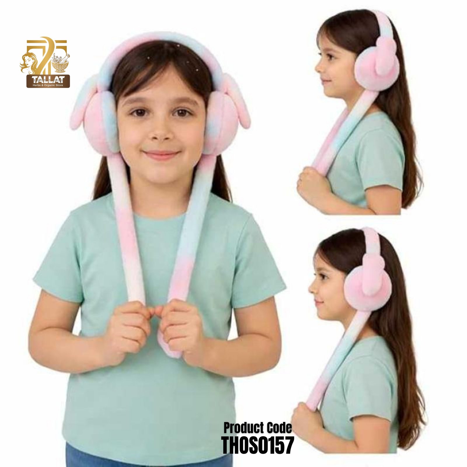 Cute Rabbit Earmuffs for Girls – Soft Plush Winter Ear Warmers - Image 2