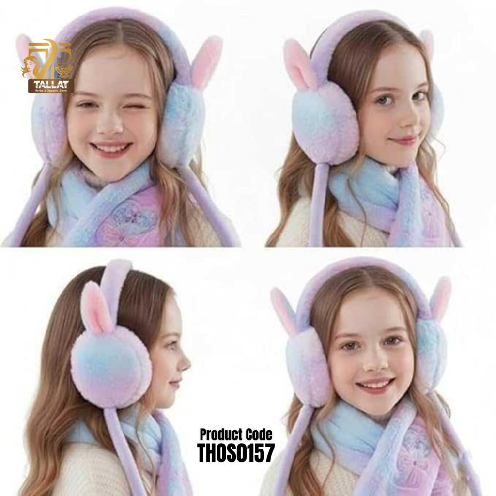 Cute Rabbit Earmuffs for Girls – Soft Plush Winter Ear Warmers