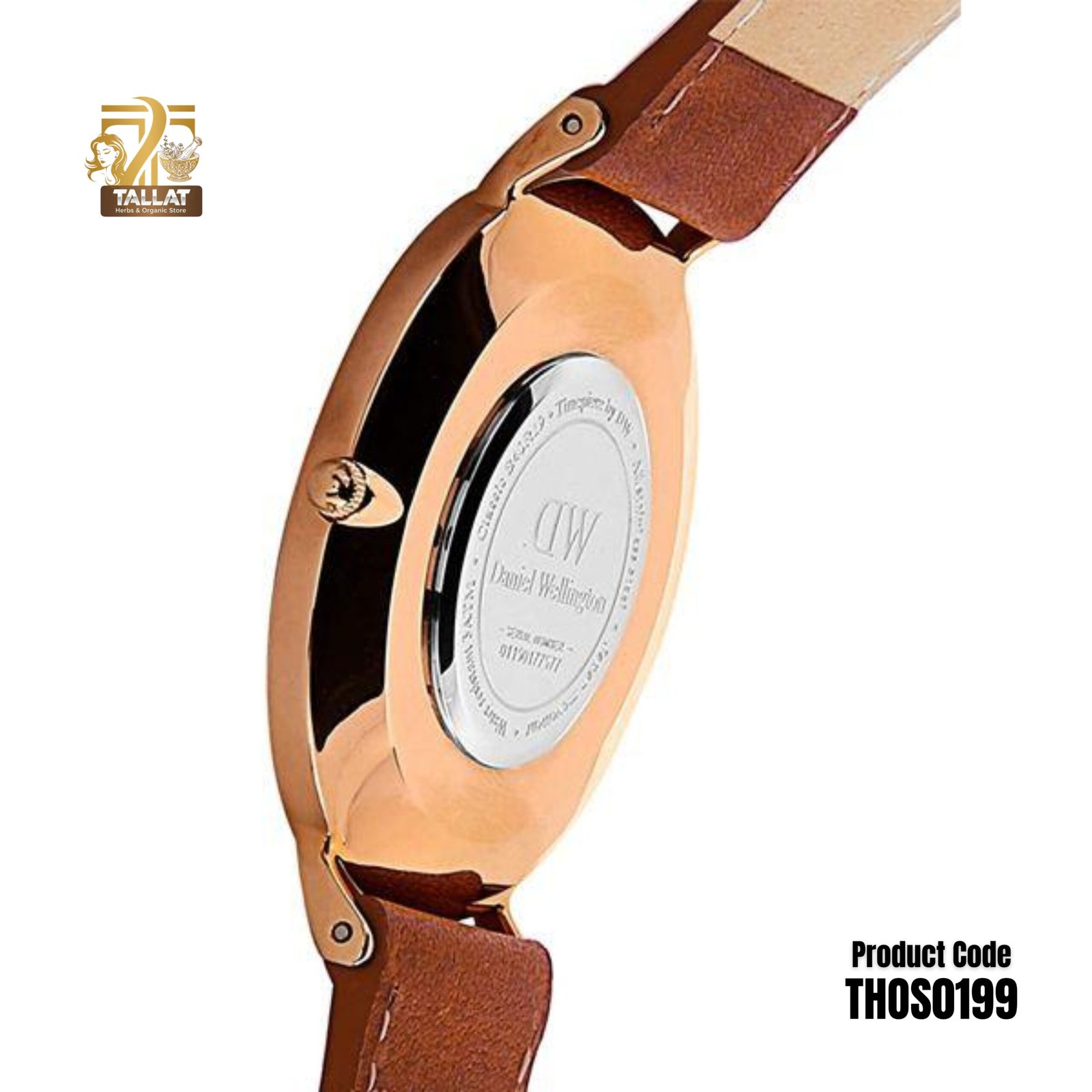 DW Leather Strap Men Wrist Watch – Analog Brown Leather Luxury Stainless Steel Watch - Image 3