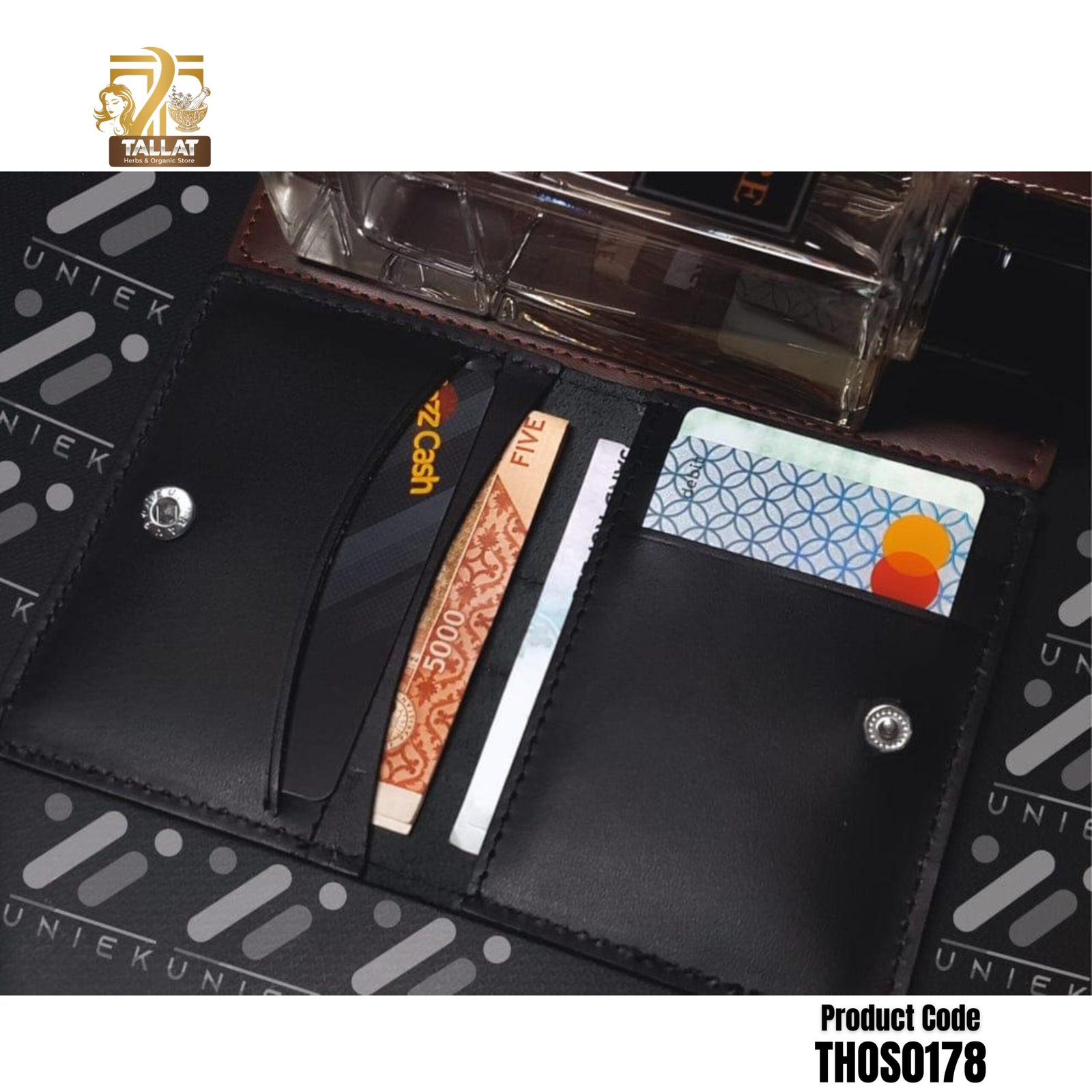 Premium Textured Leather Card Holder Wallet Black – Sleek Minimalist Design - Image 2