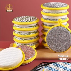 Reusable Sponge Dish Cloth Scrubber Pads – Non-Scratch Kitchen Cleaning Scourer Set
