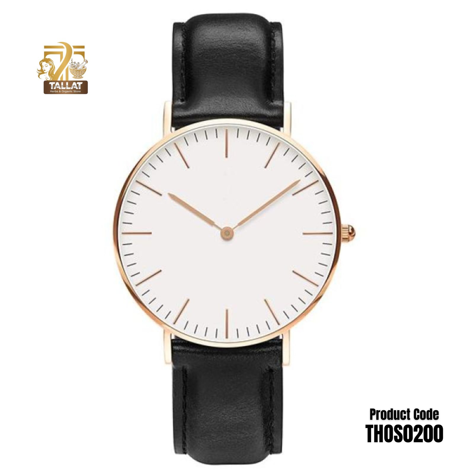 DW Men’s Luxury Wrist Watch with Black Leather Strap – Analog Stainless Steel Casual & Formal Watch Tallat Herbs
